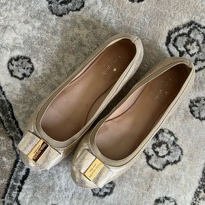 Kate spade gold bow ballet flats